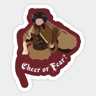 Dwight Schrute Cheer or Fear Belsnickel Art – The Office (white text) Sticker